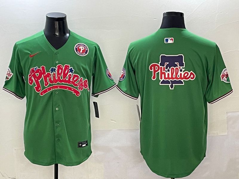 Men Philadelphia Phillies Blank Green Four generations joint name 2025 Nike MLB Jersey style 5